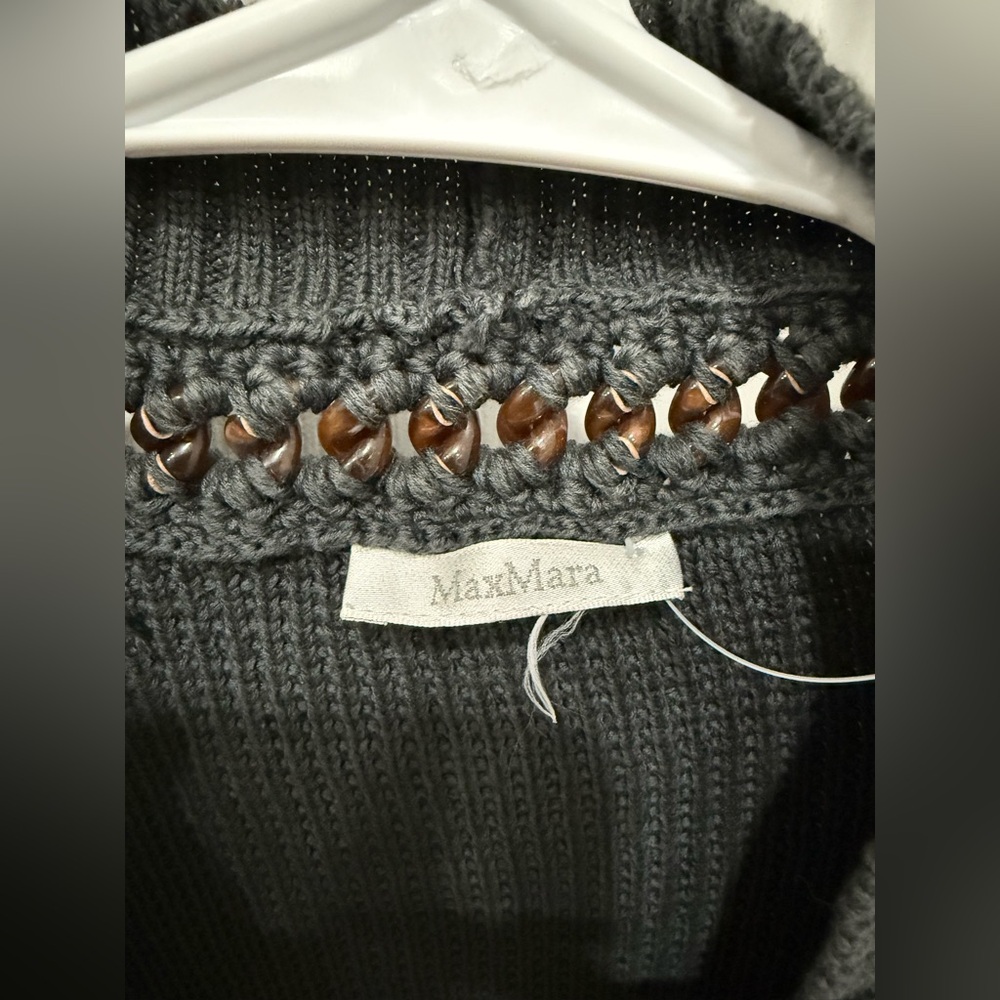 MaxMara Women's Gray Open-Front Sweater Cardigan - Picture 5 of 5